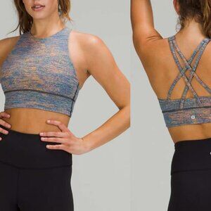Lululemon Energy Bra High Neck Long Line -Size 6-Spectral Fusion Jacquard